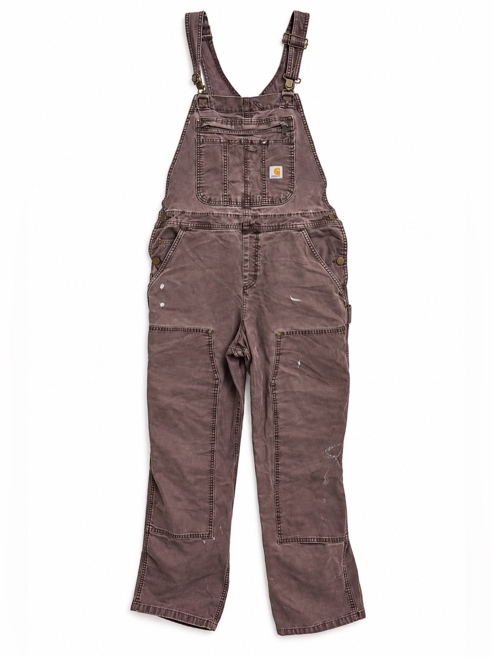 Carhartt Women’s Thrashed Distressed Bib Overalls L 12/14 Paint Splatter Utility